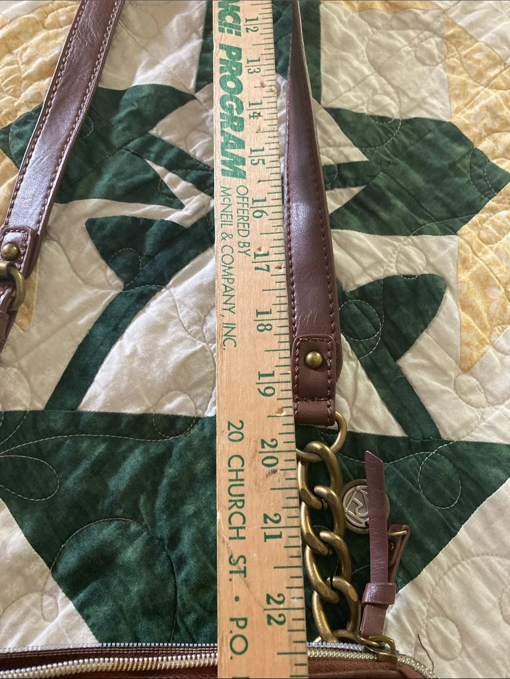 Relic brown vegan leather cross body shoulder purse flap front pocket, zipper